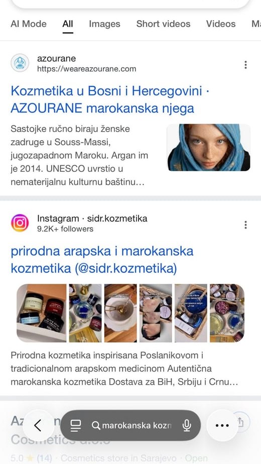 Google.ba result for 'marokanska kozmetika': Azourane #1