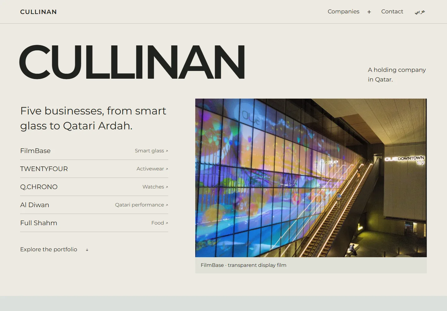 The CULLINAN holding company site from Qatar.