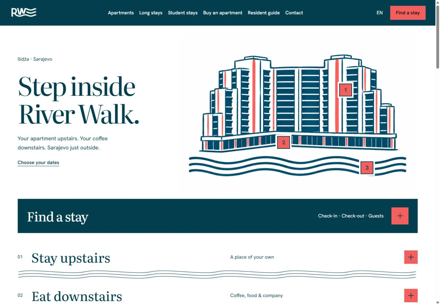 The River Walk direct booking site.